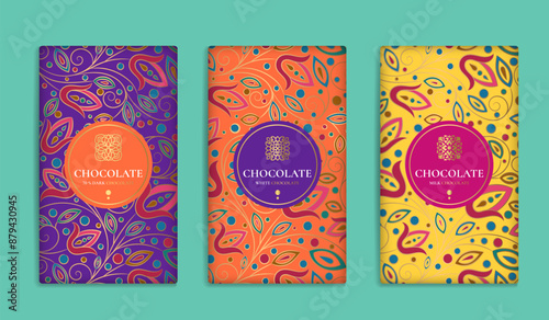 Luxury packaging design of chocolate bars. Vintage vector ornament template. Elegant, classic elements. Great for food, drink and other package types. Can be used for background and wallpaper.