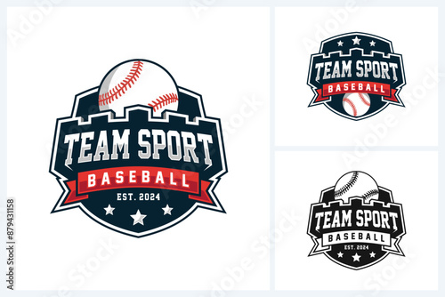 Baseball logo sport team identity vector illustration template, baseball logo design template, team emblem collection, baseball tournament logo design vector illustration