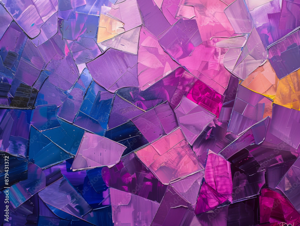 Naklejka premium Abstract Purple Shards, Generative AI Illustration