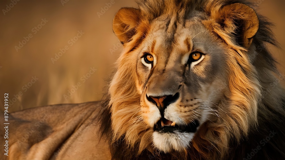 Fototapeta premium Portrait of African Lion Wallpaper
