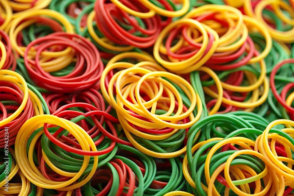 colorful rubber band ring pile closeup colorful rubber band ring pile closeup