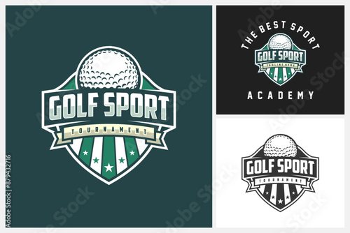 Golf sport logo design template, golf emblem collection, golf tournament badge logo design vector illustration