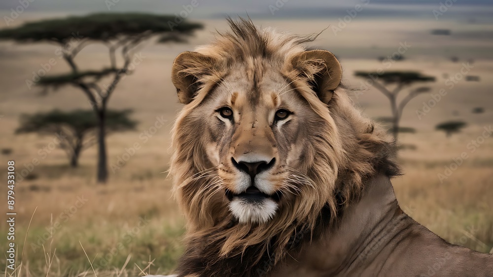 Fototapeta premium Portrait of African Lion Wallpaper