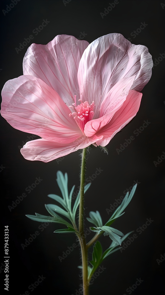 Fototapeta premium pink flower on black
