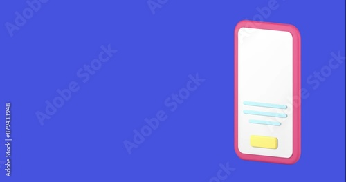 Success online payment bill receipt banking smartphone application 3d icon animation loop