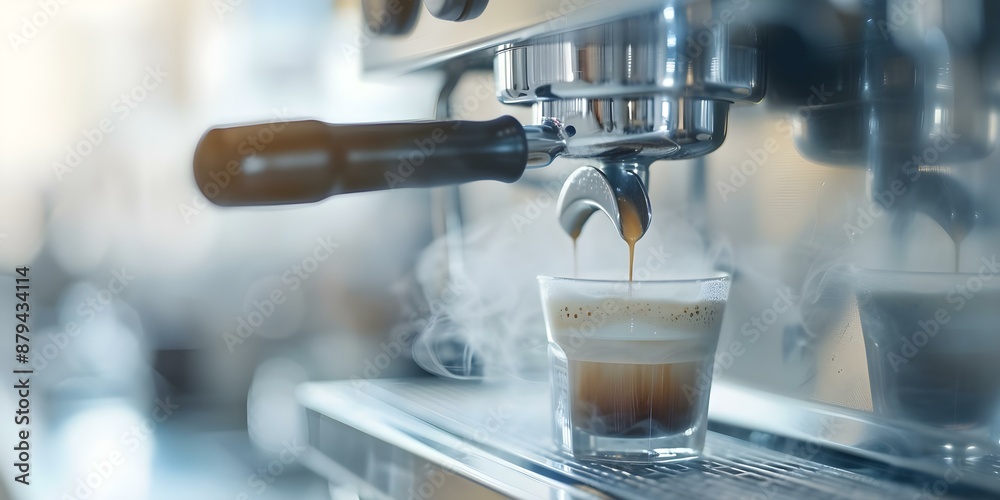 Steam nozzle of coffee machine in use at a bustling coffee shop. Concept Coffee Shop, Busy Environment, Steam Nozzle, Coffee Machine, Barista Steam nozzle of coffee machine in use at a bustling coffee shop. Concept Coffee Shop, Busy Environment, Steam Nozzle, Coffee Machine, Barista