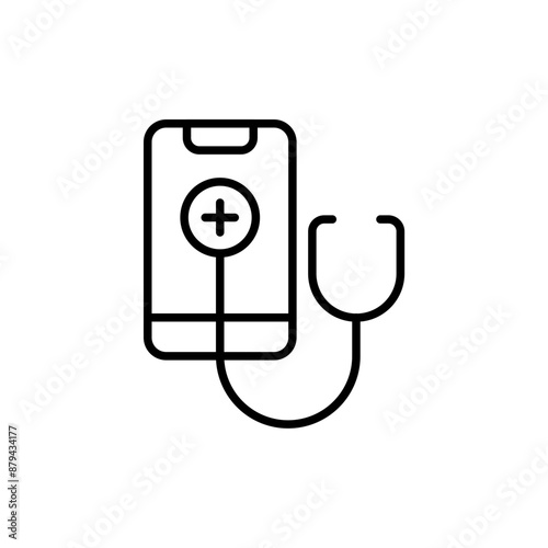 Medical app outline icons, minimalist vector illustration ,simple transparent graphic element .Isolated on white background