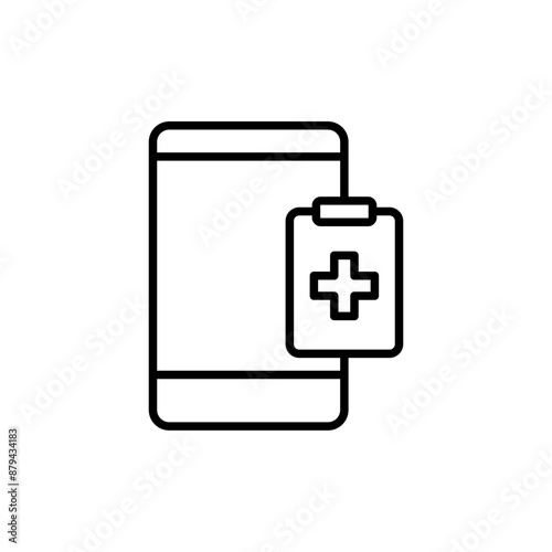 Medical app outline icons, minimalist vector illustration ,simple transparent graphic element .Isolated on white background