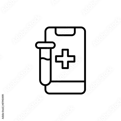 Medical app outline icons, minimalist vector illustration ,simple transparent graphic element .Isolated on white background