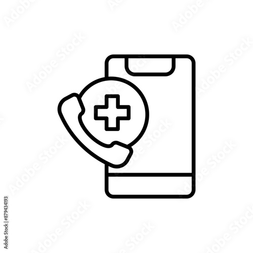 Medical app outline icons, minimalist vector illustration ,simple transparent graphic element .Isolated on white background