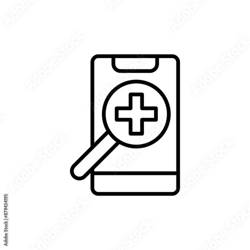 Medical app outline icons, minimalist vector illustration ,simple transparent graphic element .Isolated on white background