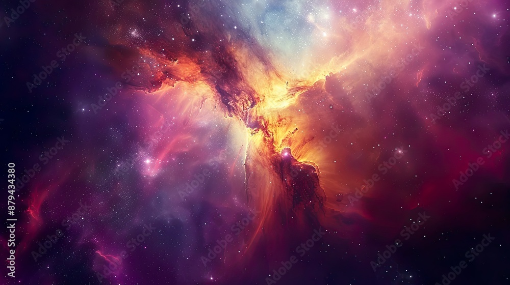 Fototapeta premium Cosmic Nebula: A Symphony of Color and Light