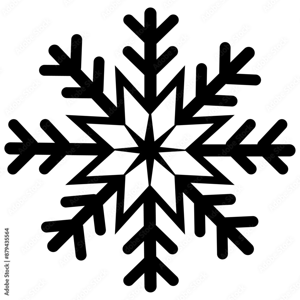 Snowflake icon. Black winter Illustration Snowflake icon. Black winter Illustration