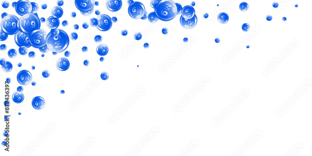 Magnesium round capsules scattered randomly. Magnesium round capsules scattered randomly.