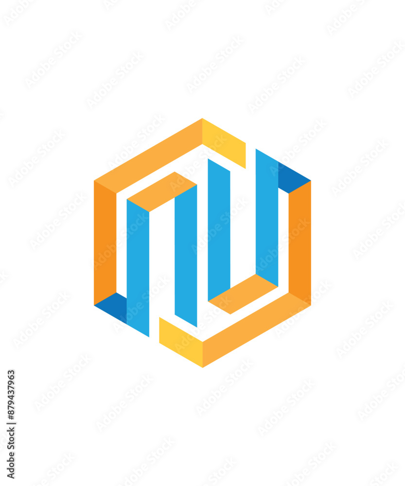 Letter N and U logo icon design template Letter N and U logo icon design template