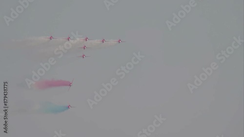 Red Arrows, Royal Air Force Aerobatic Team, Airshow 2024, Teignmouth, Devon, England photo