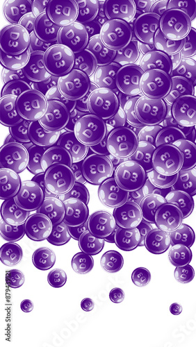 Vitamin D3 round capsules.
