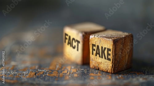 Fact vs. Fake: Wooden Blocks with Contrasting Messages