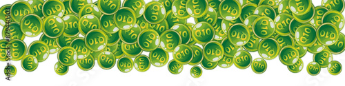 Vitamin Q10 round capsules scattered randomly.
