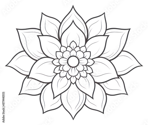 PNG A flower drawing pattern sketch.