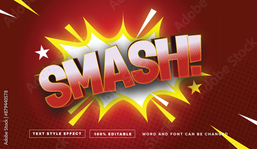 Smash Bubble Comic Cartoon Funny Text Effect editable 
