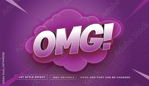 OMG! Bubble Comic Cartoon Funny Text Effect editable 