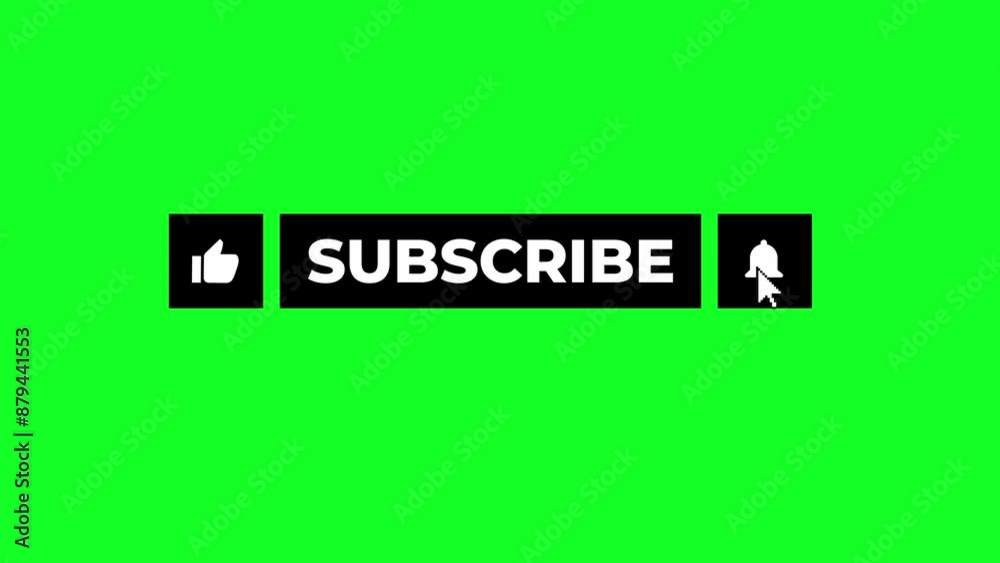 4K Simple Animation: YouTube Subscribe Button with Notification, Like, and Share V2