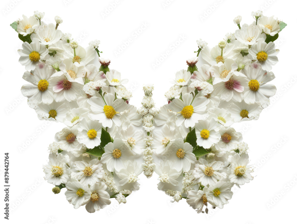 Obraz premium PNG Flat flower butterfly shape pattern nature petal.