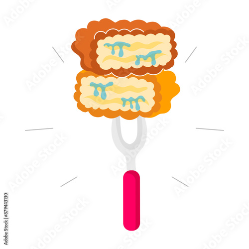 Hot sandwich serving, flat style sticker 

