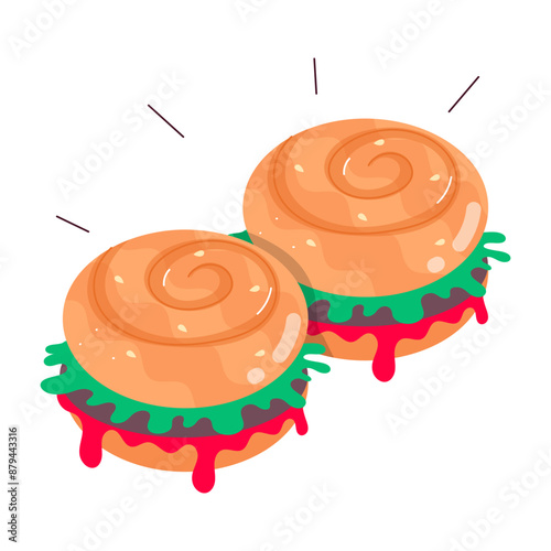 A flat sticker depicting bruschetta

