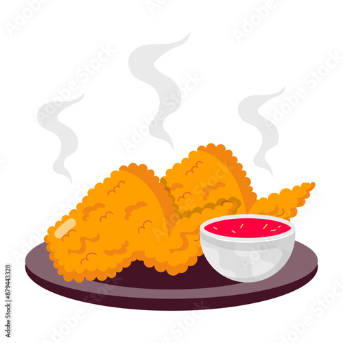 A flat sticker depicting bruschetta


