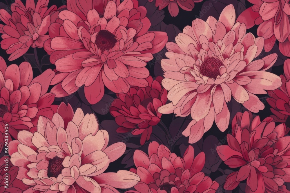 Close-Up of Vibrant Colorful Flowers. Beautiful simple AI generated image in 4K, unique.