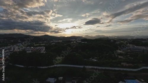 sunset over the city