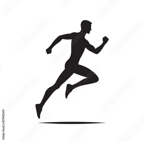 Running Human Silhouette vector illustration