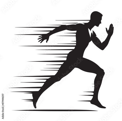 Running Human Silhouette vector illustration