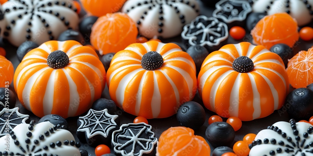 Halloween Treats on a Dark Background Halloween Treats on a Dark Background