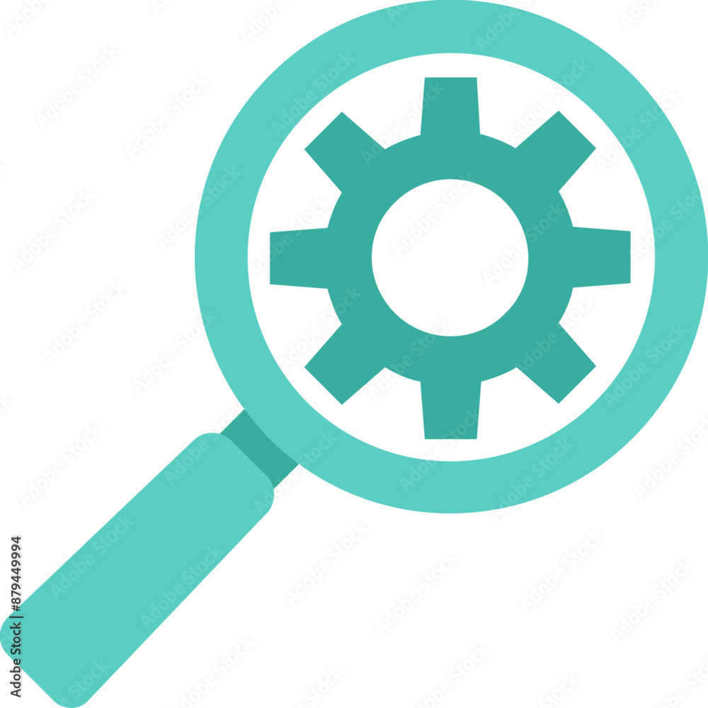 Search Settings vector icon isolated background in flat style Search Settings vector icon isolated background in flat style