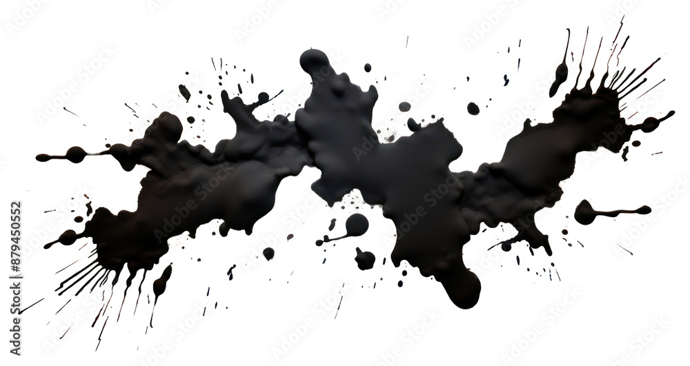 PNG Blots of ink white background splattered silhouette. PNG Blots of ink white background splattered silhouette.