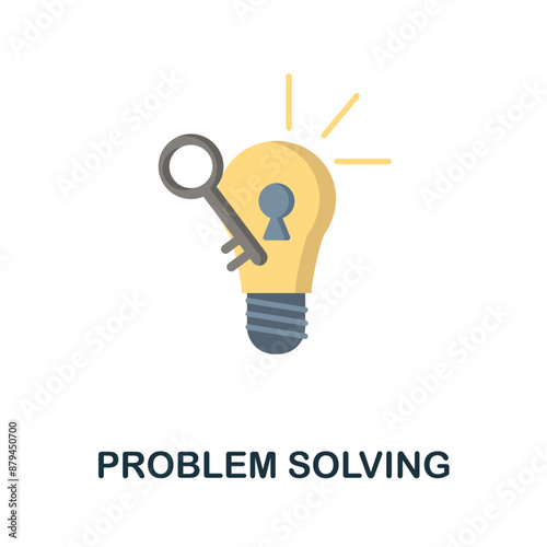 Problem Solving flat icon. Colored sign from machine learning collection. Creative Problem Solving icon illustration for web design, infographics and more
