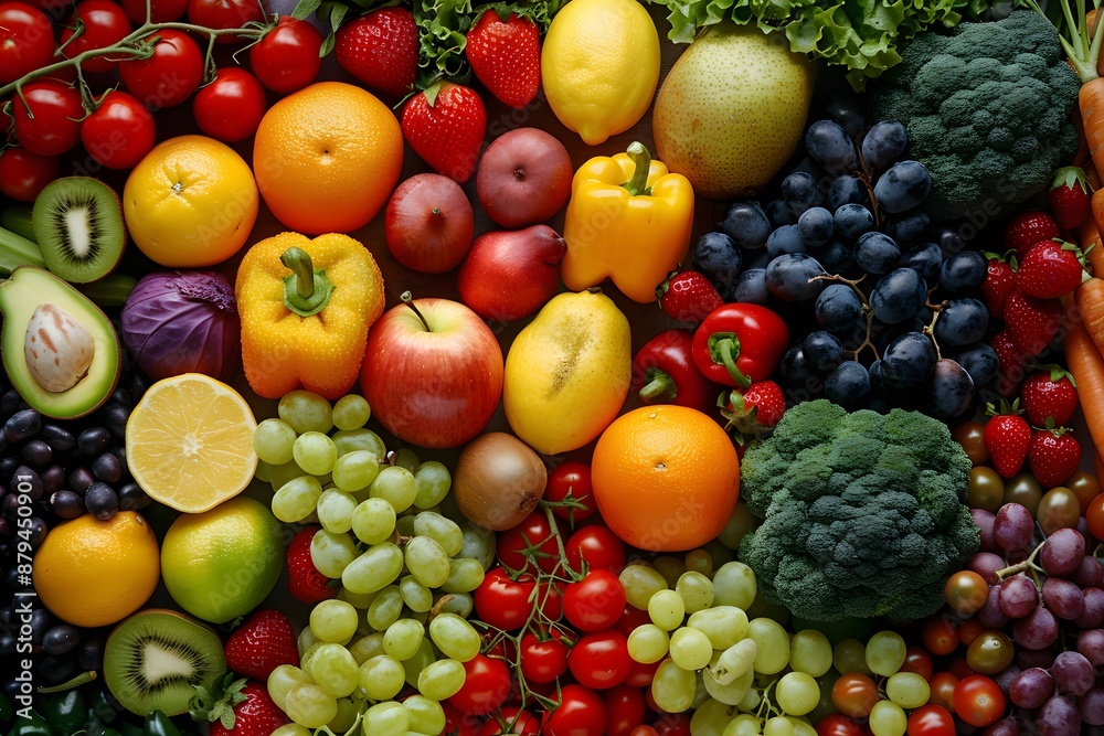 Vibrant Array of Fresh Fruits and Vegetables Vibrant Array of Fresh Fruits and Vegetables