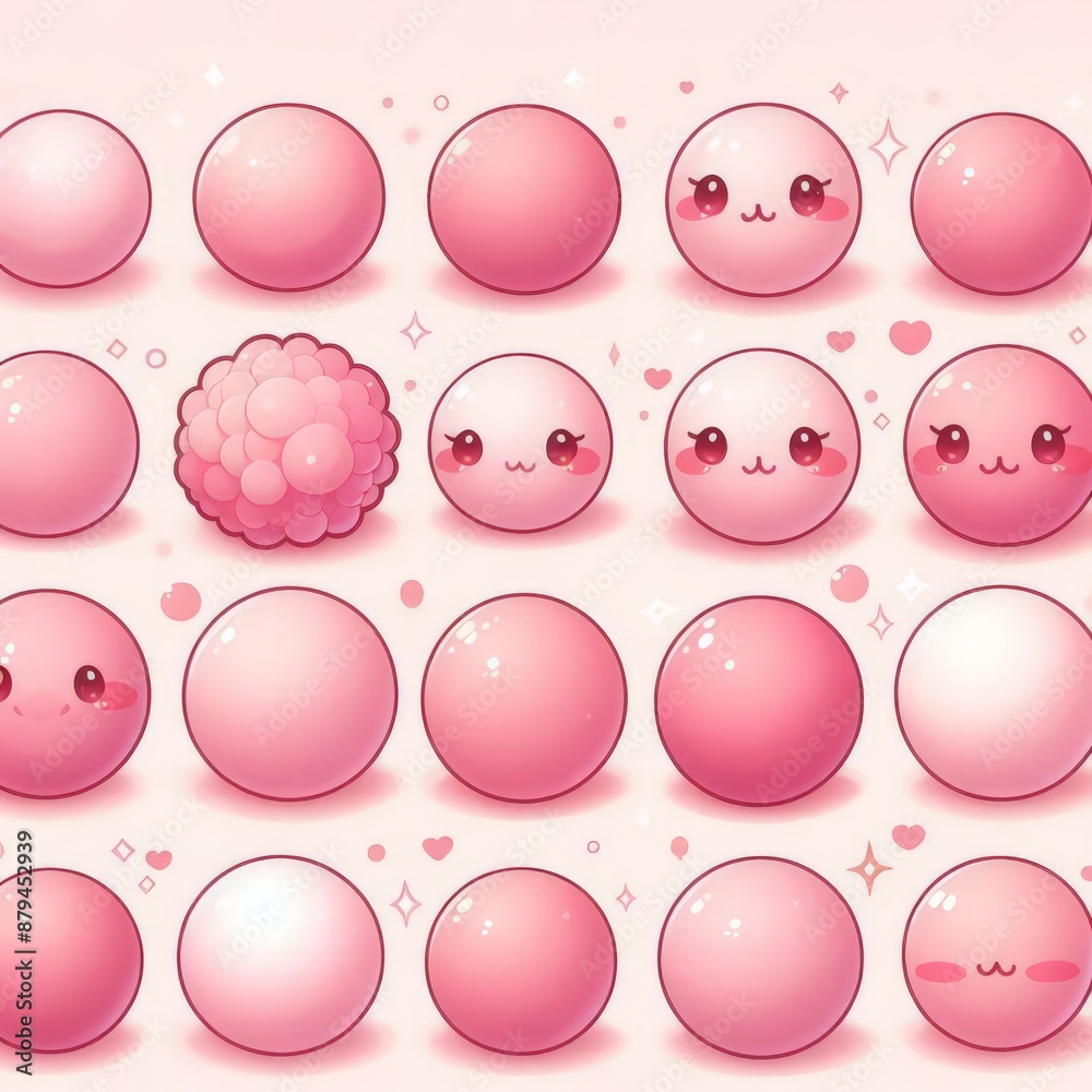 a bed with pink and white balls of pink and white candy.
a bed with pink and white balls of pink and white candy.
