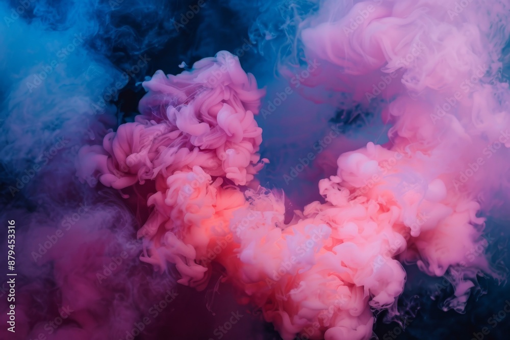 Fototapeta premium colorful vibrant smoke bomb explosion clouds in the shape of a heart - on transparent background . Beautiful simple AI generated image in 4K, unique.