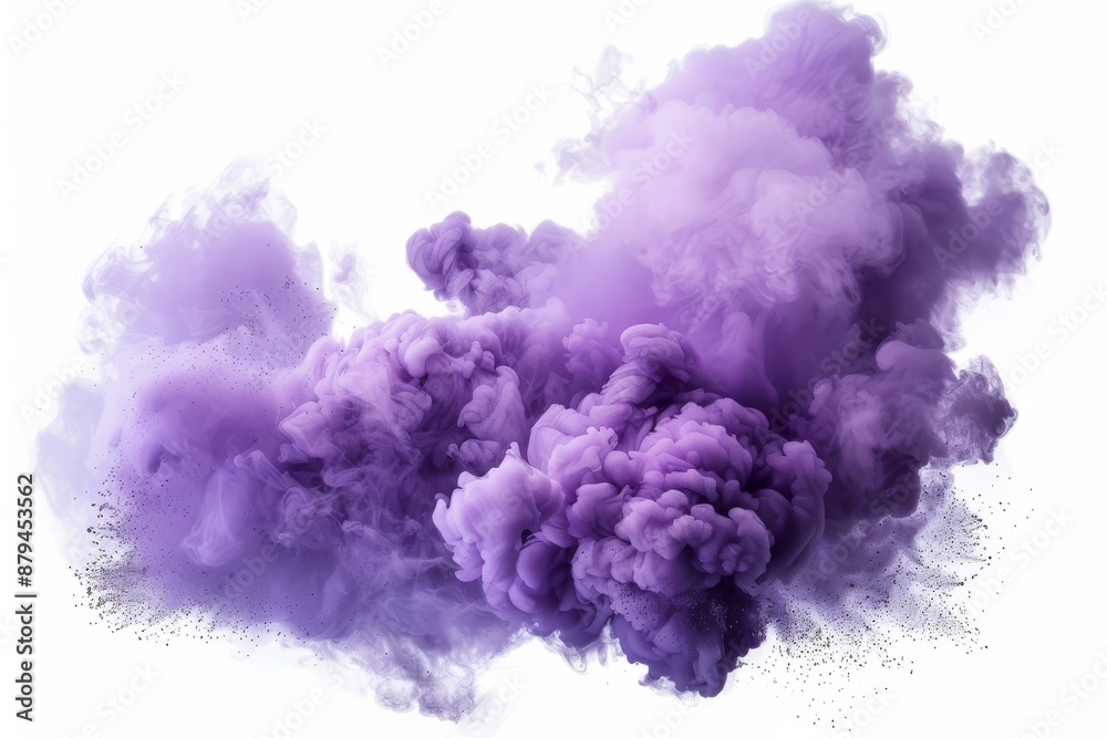 Fototapeta premium Multicolored smoke puff cloud design elements on a dark background - generative ai . Beautiful simple AI generated image in 4K, unique.