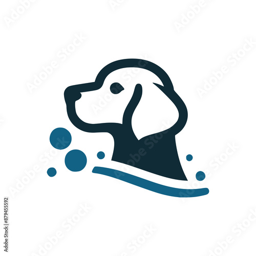 dog wash pet care logo vector illustration template design