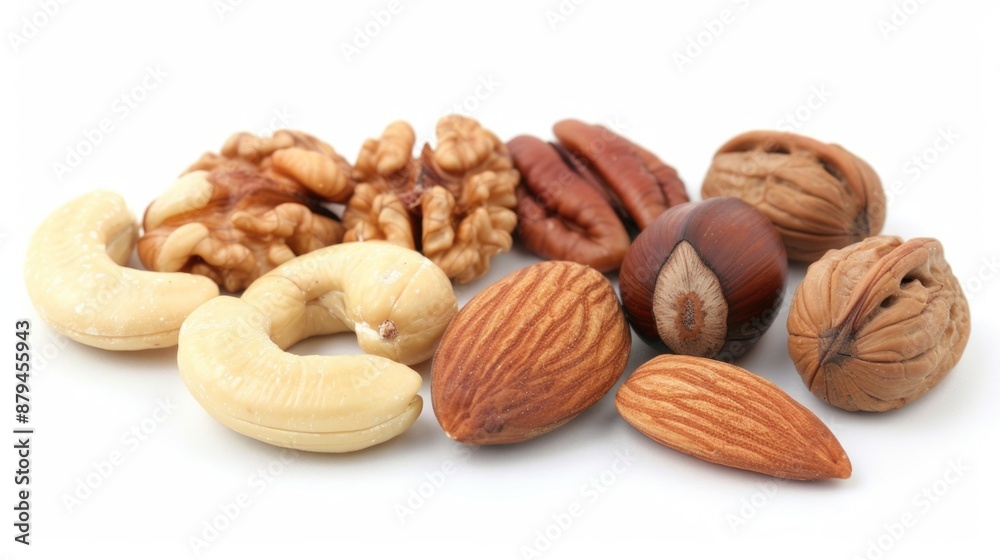 Nuts - Assorted Nut Snack. Brown Almond and Fruit Seed for Eating Nuts - Assorted Nut Snack. Brown Almond and Fruit Seed for Eating