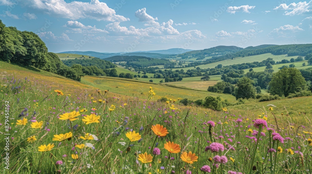 Serene Countryside Bliss - Idyllic Landscape with Rolling Hills, Wildflowers, and Clear Blue Sky | Shot with Nikon D5600 Serene Countryside Bliss - Idyllic Landscape with Rolling Hills, Wildflowers, and Clear Blue Sky | Shot with Nikon D5600