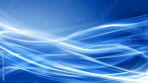 Blue Symphony: Abstract Light Waves