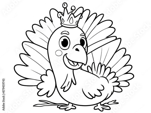 Cute Turkey Wearing a Crown. photo