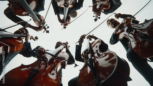 A group of cellists playing their instruments. AIG535 photo