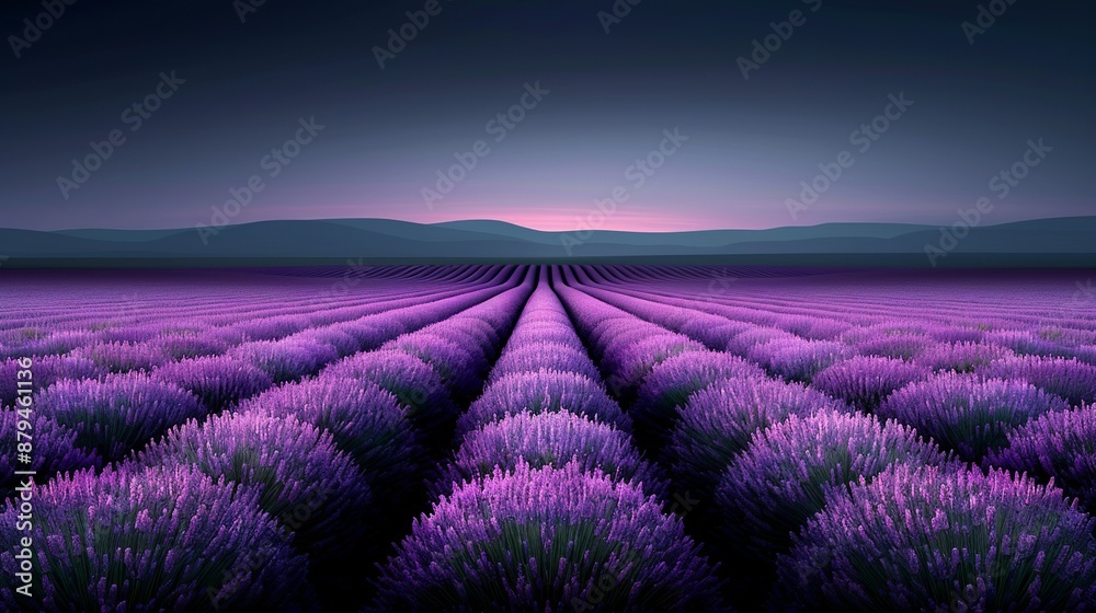 Fototapeta premium Abstract background of colorful nature scenes featuring vibrant floral patterns of lavender fields where the purple blooms stretch out creating a vast and aromatic landscape Illustration, Image, ,